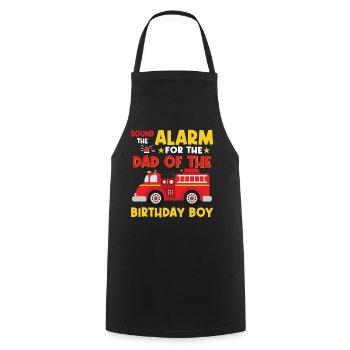 Alarm for the father of the birthday boy - Cooking Apron - black - Front - AI Model Male 185 dark (185cm)