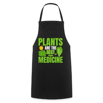 Les plantes sont le meilleur remède - végétariens - Tablier de cuisine - noir - Devant - AI Model Male 185 dark (185cm)