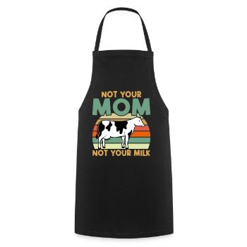 Not Your Mother Not Your Milk - Vegan - Cooking Apron - black - Front - AI Model Male 185 dark (185cm)