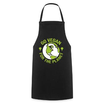 Devenez végétalien pour la planète - Activiste - Tablier de cuisine - noir - Devant - AI Model Male 185 dark (185cm)