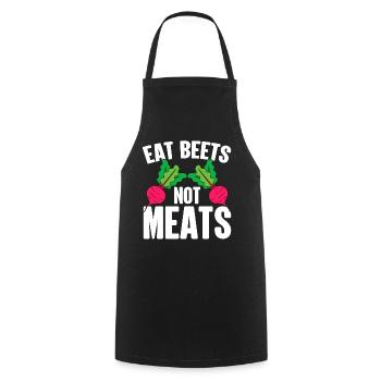 Les betteraves ne mangent pas de viande - Drôle de végétalien - Tablier de cuisine - noir - Devant - AI Model Male 185 dark (185cm)