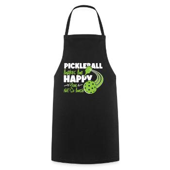 Pickleball Le pickleball me fait - Tablier de cuisine - noir - Devant - AI Model Male 185 dark (185cm)