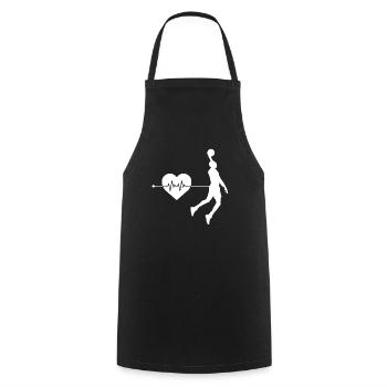 Basketball Herzschlag - Kochschürze - Schwarz - Vorne - AI Model Male 185 dark (185cm)