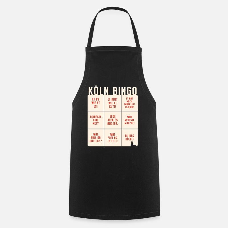 Köln Bingo Kölsch Et Kütt Alaaf Kölner Karneval - Kochschürze - Schwarz