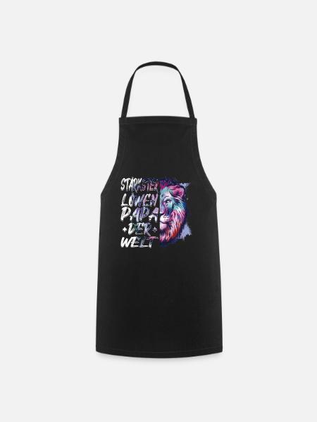 Lion | Vintage | Gift | Best dad in the world - Cooking Apron - black