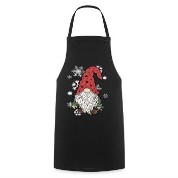 Gnom Weihnachts Wichtel Schneeflocken - Kochschürze - Schwarz - Vorne - AI Model Male 185 dark (185cm)