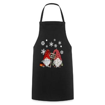 Gnome Christmas Elves with Snowflakes - Cooking Apron - black - Front - AI Model Male 185 dark (185cm)