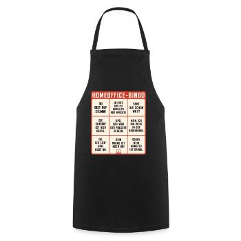 Homeoffice Bingo Büro Heimarbeit Home Office - Kochschürze - Schwarz - Vorne - AI Model Male 185 dark (185cm)