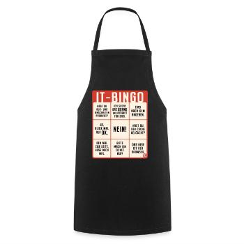 IT Support Bingo Service Desk IT Helpdesk Sysadmin - Kochschürze - Schwarz - Vorne - AI Model Male 185 dark (185cm)