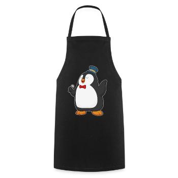 Chant du micro Penguin Singer - Tablier de cuisine - noir - Devant - AI Model Male 185 dark (185cm)