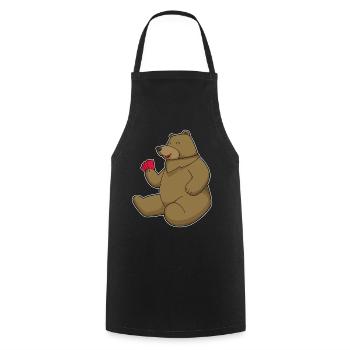 Bär Poker Pokerkarten - Kochschürze - Schwarz - Vorne - AI Model Male 185 dark (185cm)