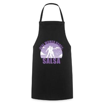 De vraies femmes dansent la salsa! Cadeau de danseur - Tablier de cuisine - noir - Devant - AI Model Male 185 dark (185cm)