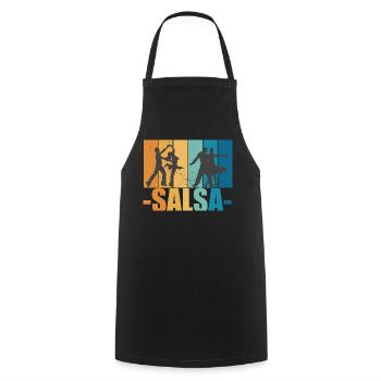 Salsa Vintage Tänzer Retro tanzen Geschenk - Kochschürze - Schwarz - Vorne - AI Model Male 185 dark (185cm)