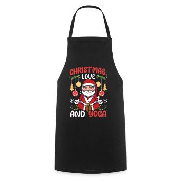 Yogini Yoga Meditation Weihnachten, Liebe und Yoga - Kochschürze - Schwarz - Vorne - AI Model Male 185 dark (185cm)
