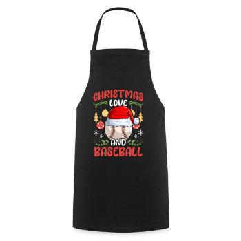 Joueur de baseball Club Amour de Noël - Tablier de cuisine - noir - Devant - AI Model Male 185 dark (185cm)