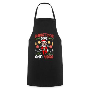 Yogini Yoga Meditation Weihnachten, Liebe und Yoga - Kochschürze - Schwarz - Vorne - AI Model Male 185 dark (185cm)