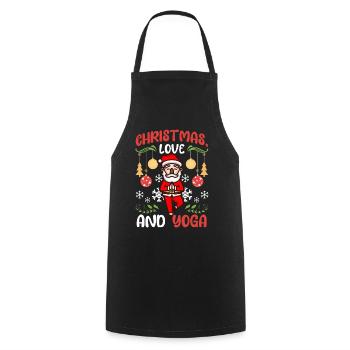Yogini Yoga Meditation Weihnachten, Liebe und Yoga - Kochschürze - Schwarz - Vorne - AI Model Male 185 dark (185cm)