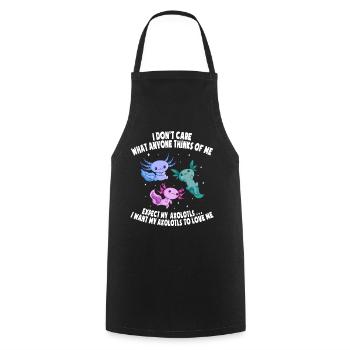 Axolotl salamandre de mer mexicaine amphibiens - Tablier de cuisine - noir - Devant - AI Model Male 185 dark (185cm)