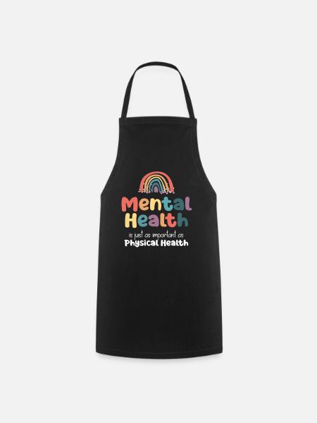Mental Health Regenbogen - Kochschürze - Schwarz