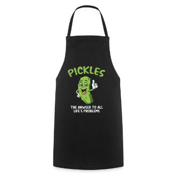 Pickles The Anwser To All Lifes Problems - Kochschürze - Schwarz - Vorne - AI Model Male 185 dark (185cm)
