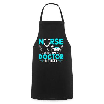 Nurse almost like a doctor but more beautiful - Cooking Apron - black - Front - AI Model Male 185 dark (185cm)