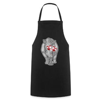 Jetons de poker Rhino Poker - Tablier de cuisine - noir - Devant - AI Model Male 185 dark (185cm)