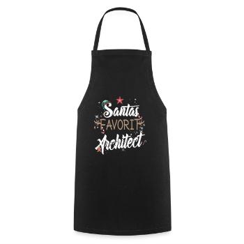 Santas Lieblingsarchitekt zur Weihnachtszeit - Kochschürze - Schwarz - Vorne - AI Model Male 185 dark (185cm)