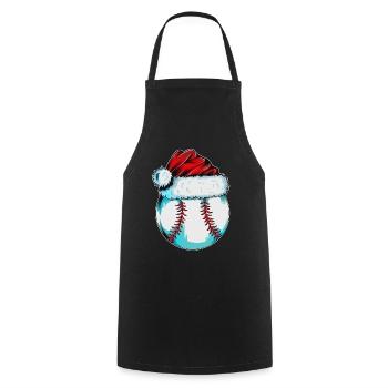Baseball Player X-Mas Outfit Baseball Player Baseball - Cooking Apron - black - Front - AI Model Male 185 dark (185cm)