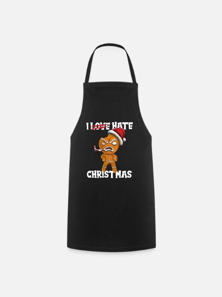 I Love... I hate Christmas cookies at Christmas - Cooking Apron - black