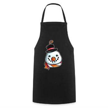 Kawaii Xmas Christmas Tree Ball Globe Snowman - Kochschürze - Schwarz - Vorne - AI Model Male 185 dark (185cm)