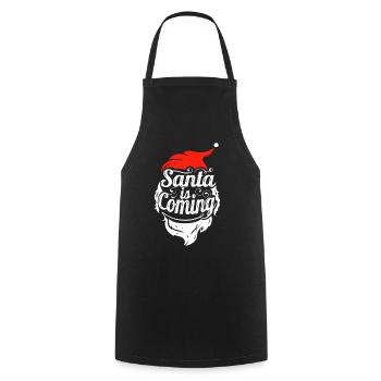 Santa Is Coming Santas Hat And Beard Christmas - Kochschürze - Schwarz - Vorne - AI Model Male 185 dark (185cm)