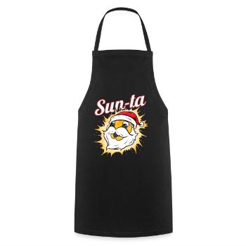Sun-ta Sun Dressed As Santa For Christmas - Cooking Apron - black - Front - AI Model Male 185 dark (185cm)