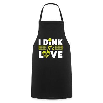 Pickleball jeu de mots Saint-Valentin I - Tablier de cuisine - noir - Devant - AI Model Male 185 dark (185cm)