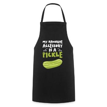 My Favorite Accessory Is A Pickle - Kochschürze - Schwarz - Vorne - AI Model Male 185 dark (185cm)