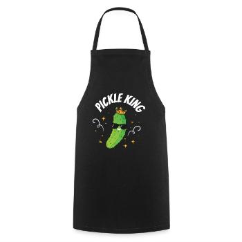 Roi des cornichons - Tablier de cuisine - noir - Devant - AI Model Male 185 dark (185cm)