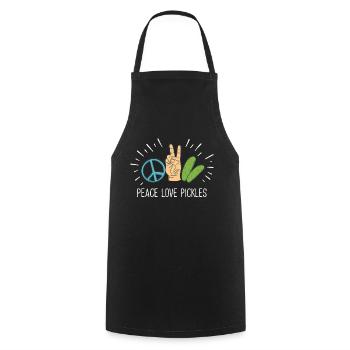Peace Love Pickles - Cooking Apron - black - Front - AI Model Male 185 dark (185cm)