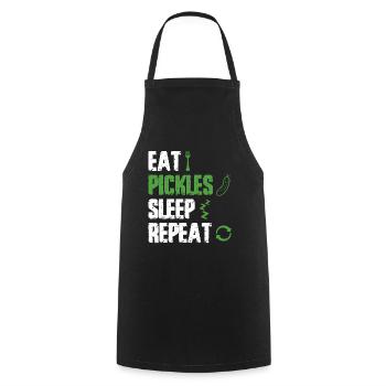 Eat Pickles Sleep Repeat - Kochschürze - Schwarz - Vorne - AI Model Male 185 dark (185cm)