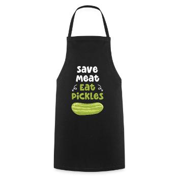 Save Meat Eat Pickles - Kochschürze - Schwarz - Vorne - AI Model Male 185 dark (185cm)