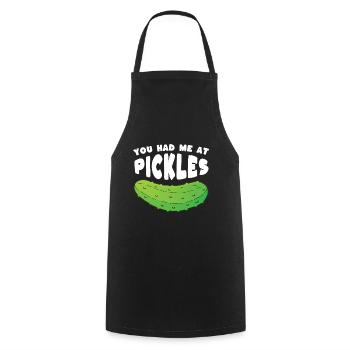 Tu m’as eu à Pickles - Tablier de cuisine - noir - Devant - AI Model Male 185 dark (185cm)