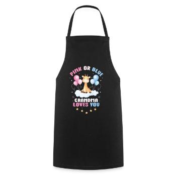 Pink Or Blue Grandma Loves You - Cooking Apron - black - Front - AI Model Male 185 dark (185cm)