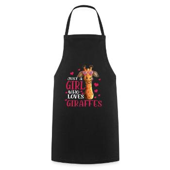 Only a girl who loves giraffes Visiting the zoo - Cooking Apron - black - Front - AI Model Male 185 dark (185cm)