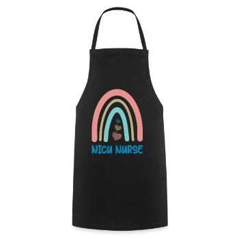 NICU Nurse - Rainbow Heart - Cooking Apron - black - Front - AI Model Male 185 dark (185cm)