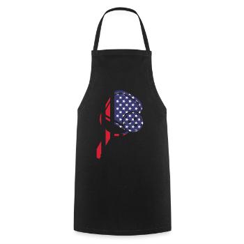 Pickleball Paddle American Flag - Cooking Apron - black - Front - AI Model Male 185 dark (185cm)