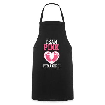 Team Pink Its A Girl - Kochschürze - Schwarz - Vorne - AI Model Male 185 dark (185cm)