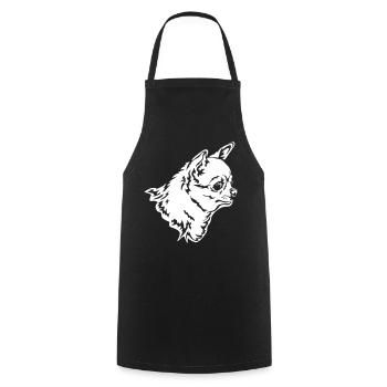 Chihuahua Head "Black Edition" - Cooking Apron - black - Front - AI Model Male 185 dark (185cm)