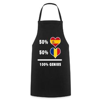 Rumänien und Spanien Genie / Geschenk - Kochschürze - Schwarz - Vorne - AI Model Male 185 dark (185cm)