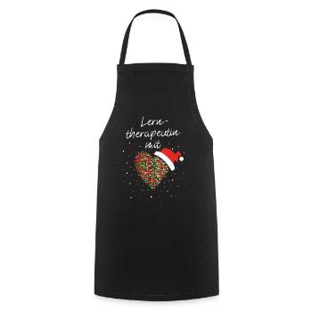 Lerntherapeutin mit Herz Weihnachtsmütze Xmas - Kochschürze - Schwarz - Vorne - AI Model Male 185 dark (185cm)