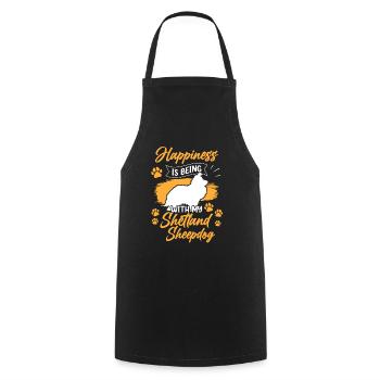 Shetland Sheepdog happy British sheepdog - Cooking Apron - black - Front - AI Model Male 185 dark (185cm)