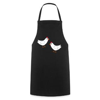 Chicken White White Chickens Hens Gift Farmers - Cooking Apron - black - Front - AI Model Male 185 dark (185cm)