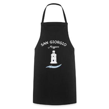 Venise, Phare de San Giorgio Maggiore, Italie - Tablier de cuisine - noir - Devant - AI Model Male 185 dark (185cm)